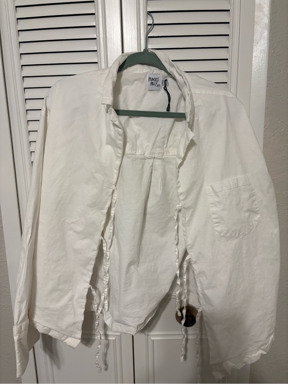 White Lightweight Tie-Front Shirt J